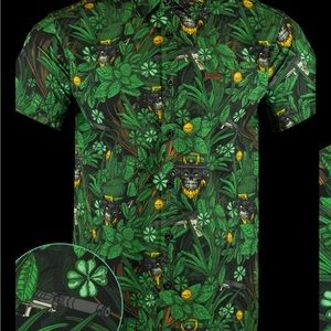 Etro Vibrant Green Jungle Print Shirt